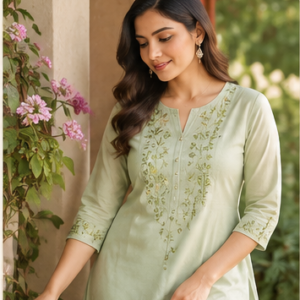 Sage Grace Embroidered Kurti