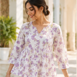 Lavender Bloom Printed Top