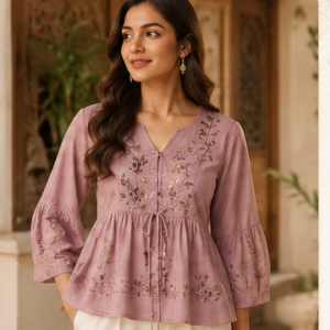 Blush Bloom Embroidered Top